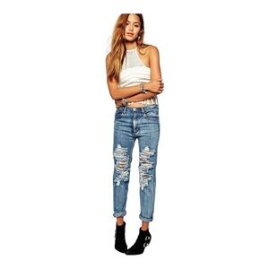 ONE TEASPOON Super Baggies Distressed boyfriend Jeans Size 26/4 US Hunger Color